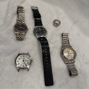 Watch Lot Botany 500 Pulsar Sharp + Ring Mixed Wristwatch Lot Untested